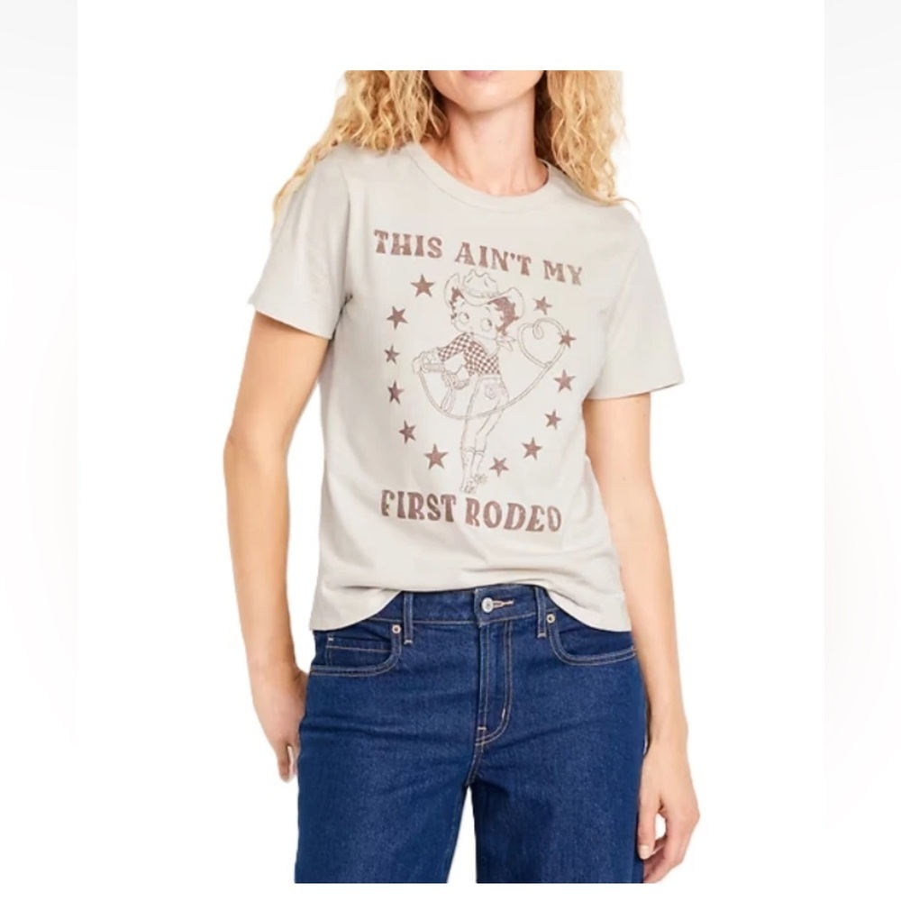 Betty Boop This Ain't My First Rodeo Women's Size Large Tee Old Navy